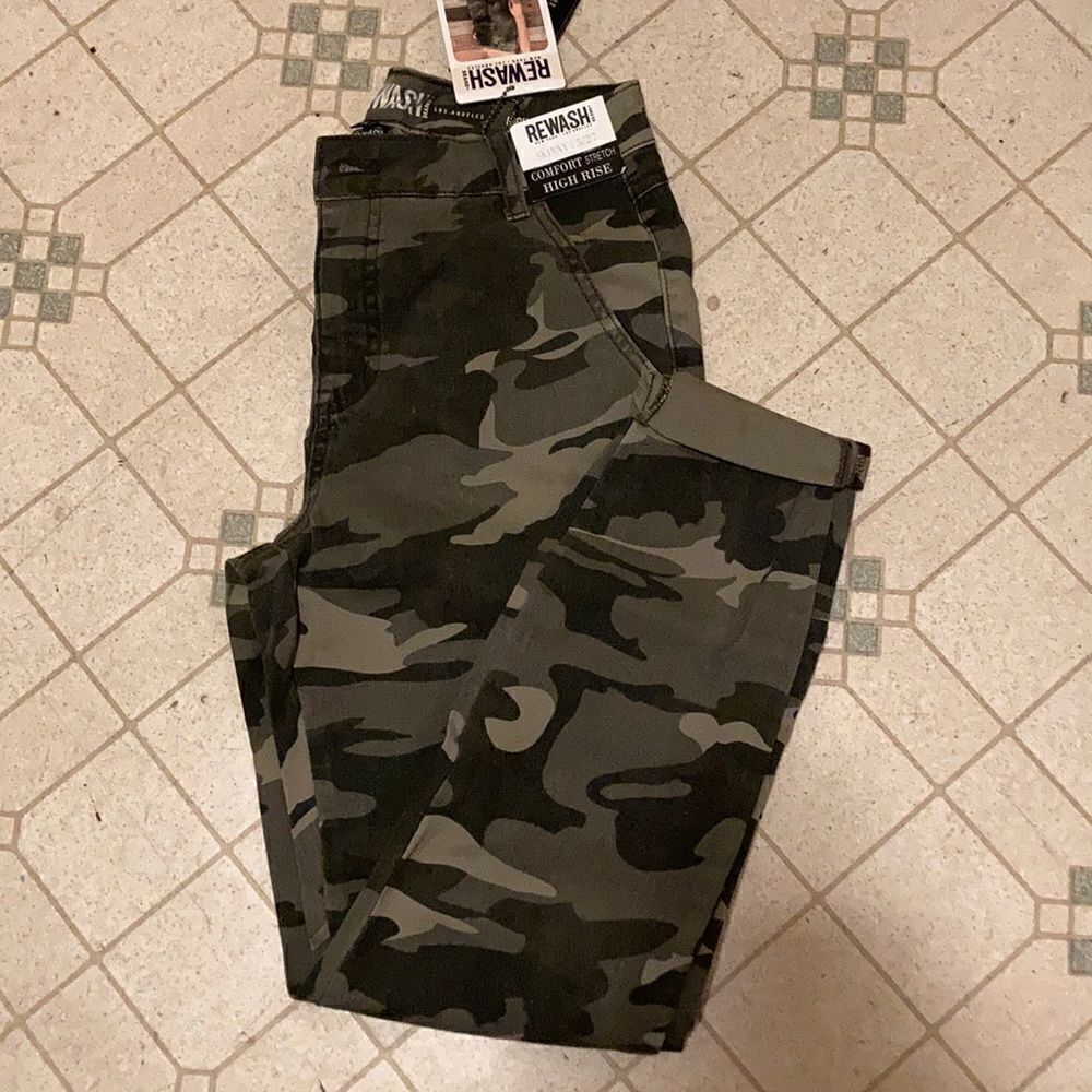 ReWash High Rise Utility Cargo Camouflaged…